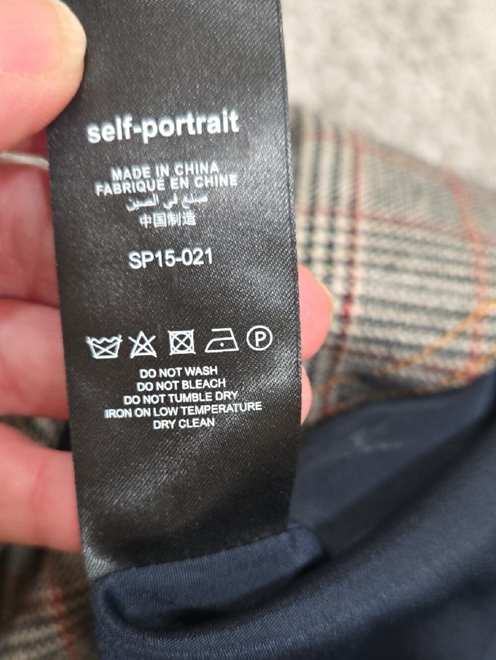 NWT! Self-Portrait Gray Plaid Ruffle Midi Dress - Picture 11 of 11